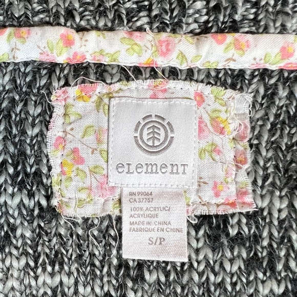 Element Open Cardigan Sweater Size Small Heathered Black & Grey - Picture 9 of 9